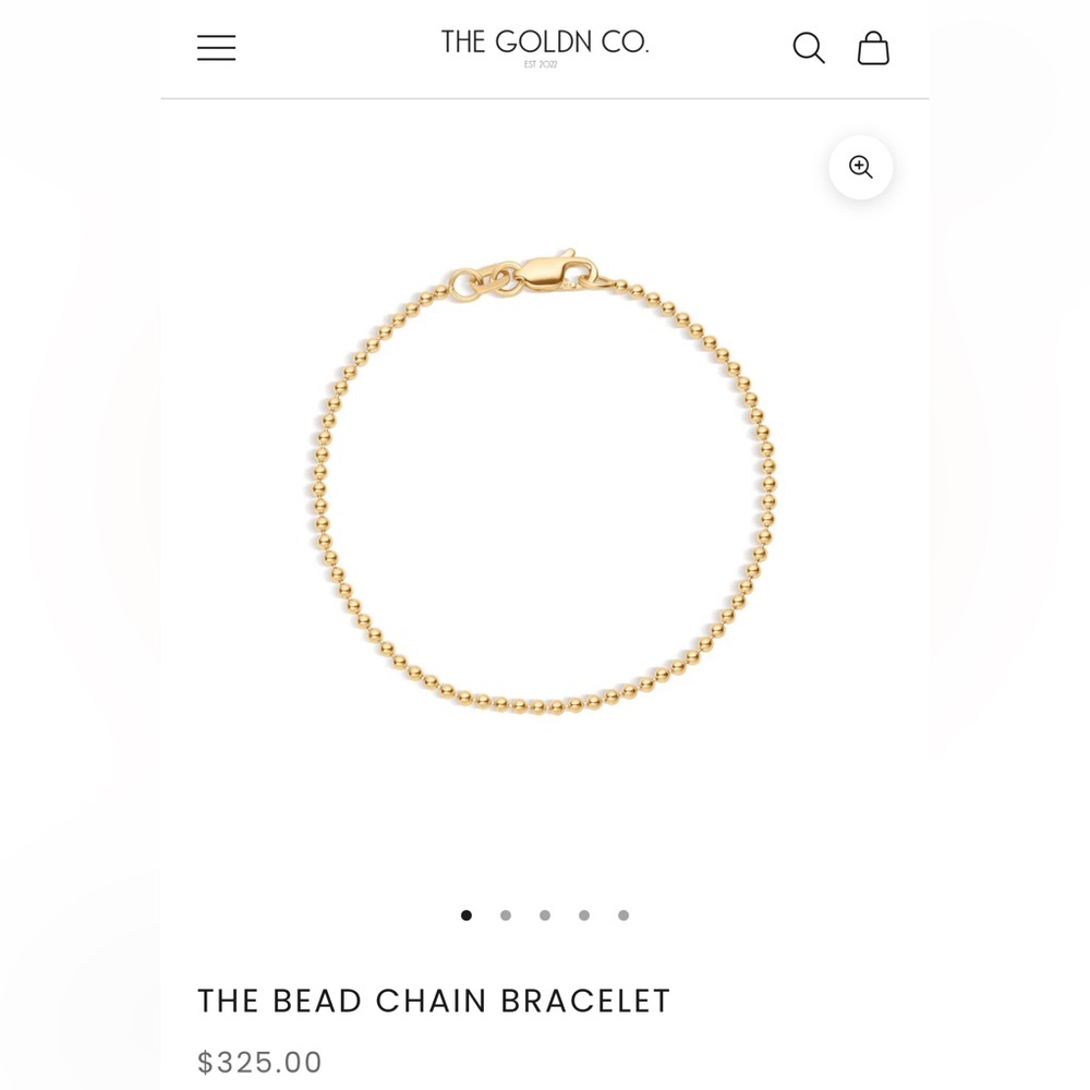 NEW 14K Gold THE BEAD CHAIN BRACELET - Picture 5 of 5